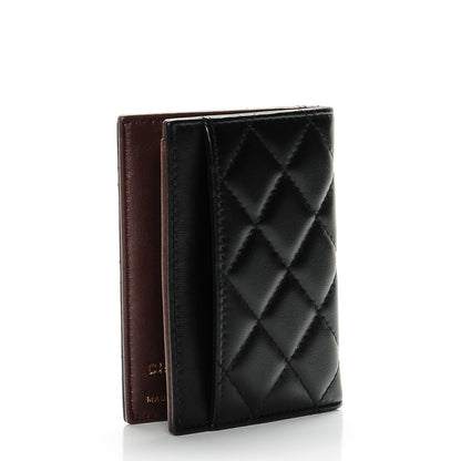 Chanel Lambskin Quilted CC Card Holder Wallet Black 3 of 7