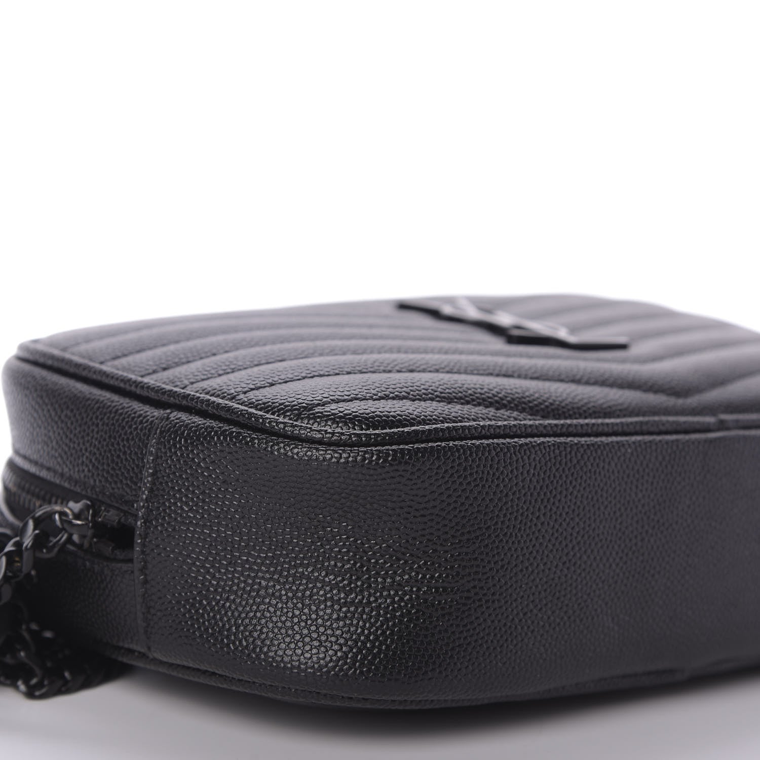Saint Laurent Grain De Poudre Matelasse Monogram Mini Lou Camera Bag Black 6 of 9