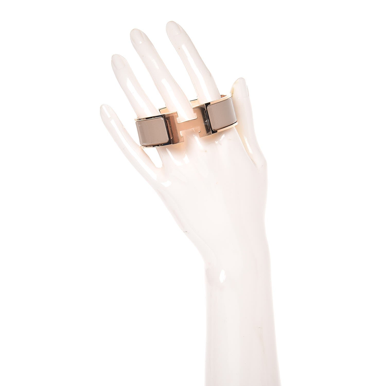Hermes Enamel Wide Clic Clac H Bracelet GM Marron Glace 2 of 5