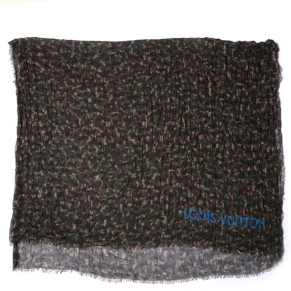Louis Vuitton Cashmere Silk Lezard Stole Marron Vert 3 of 7