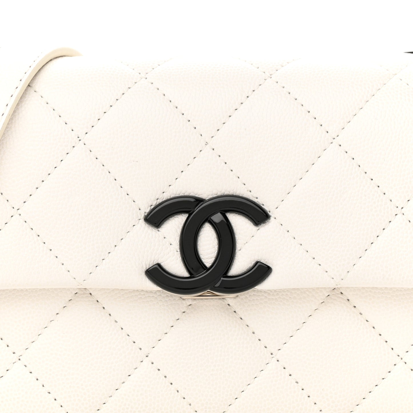Caviar Quilted My Everything Small Flap White Black