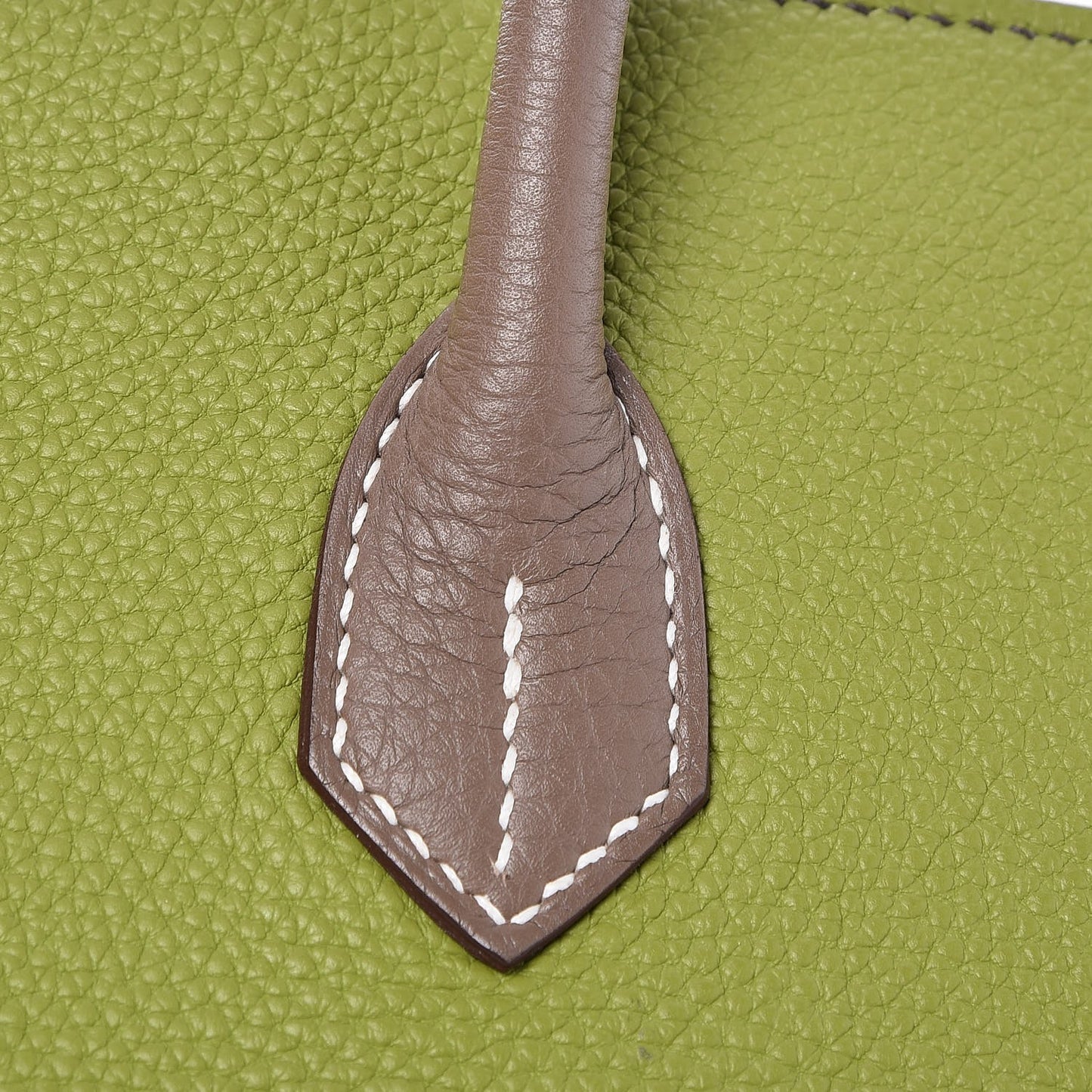 Togo Bi Color Horseshoe Birkin 35 Vert Anis Etoupe