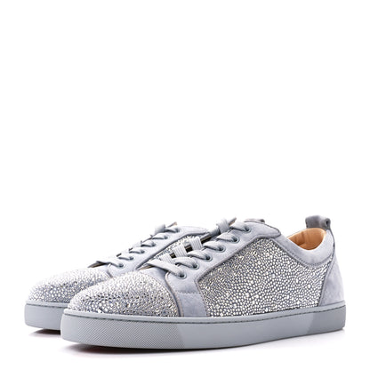 Christian Louboutin Veau Velours Strass Mens Louis Junior Flat Sneakers 44.5 Cry Blue Shade 3 of 10