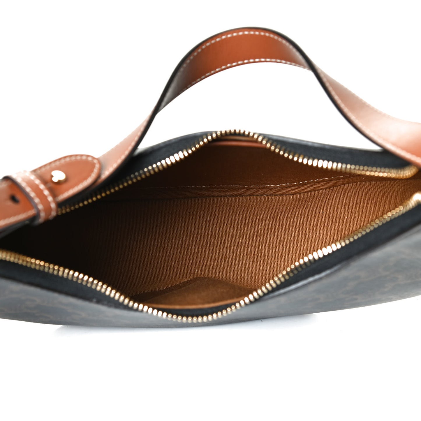 Triomphe Canvas Calfskin Ava Shoulder Bag Tan