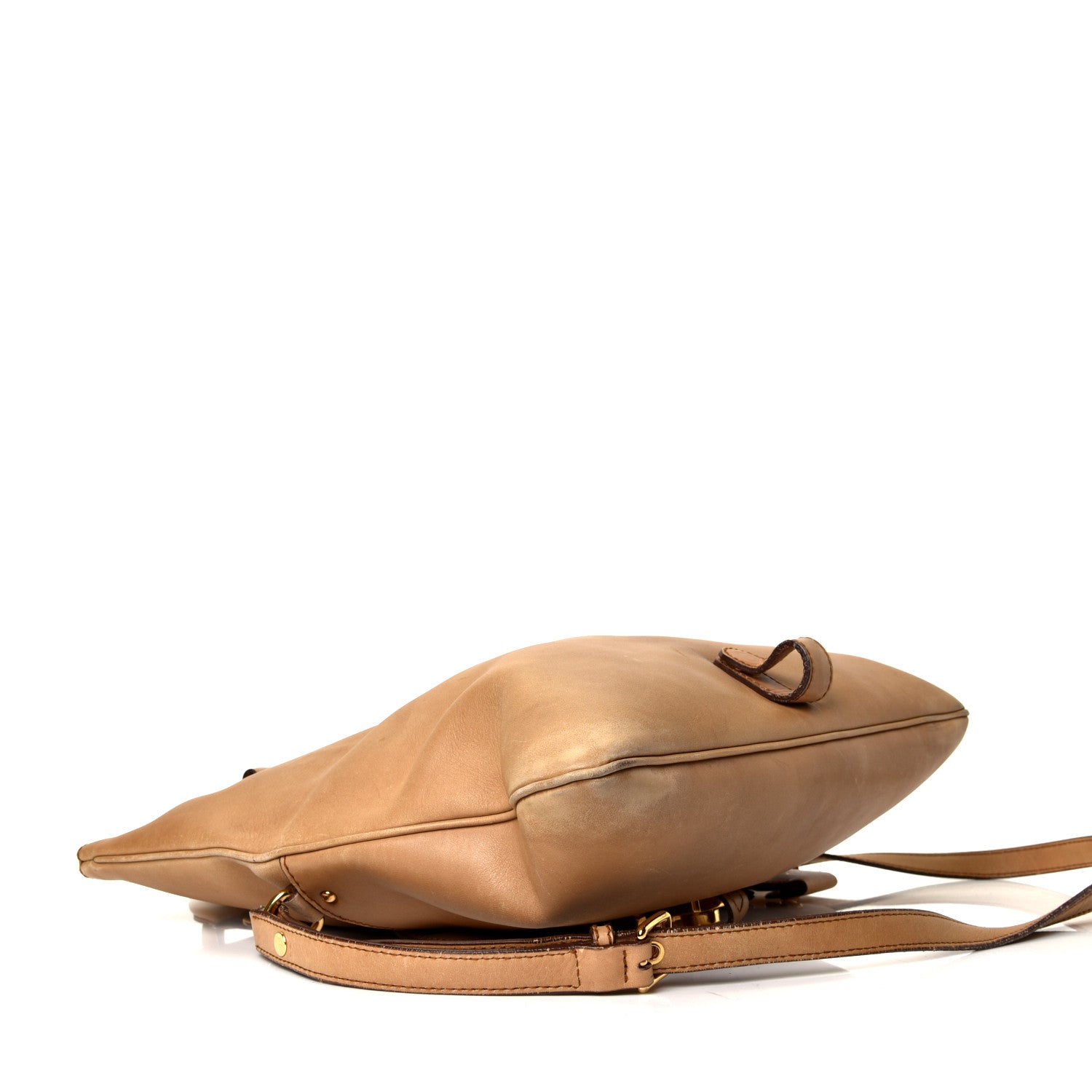 Miu Miu Vitello Foldable Shoulder Bag Sabbia 3 of 4