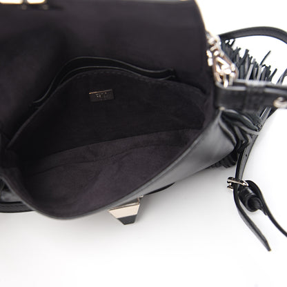 Fendi Nappa Monster Fringe Micro Baguette Black 4 of 9