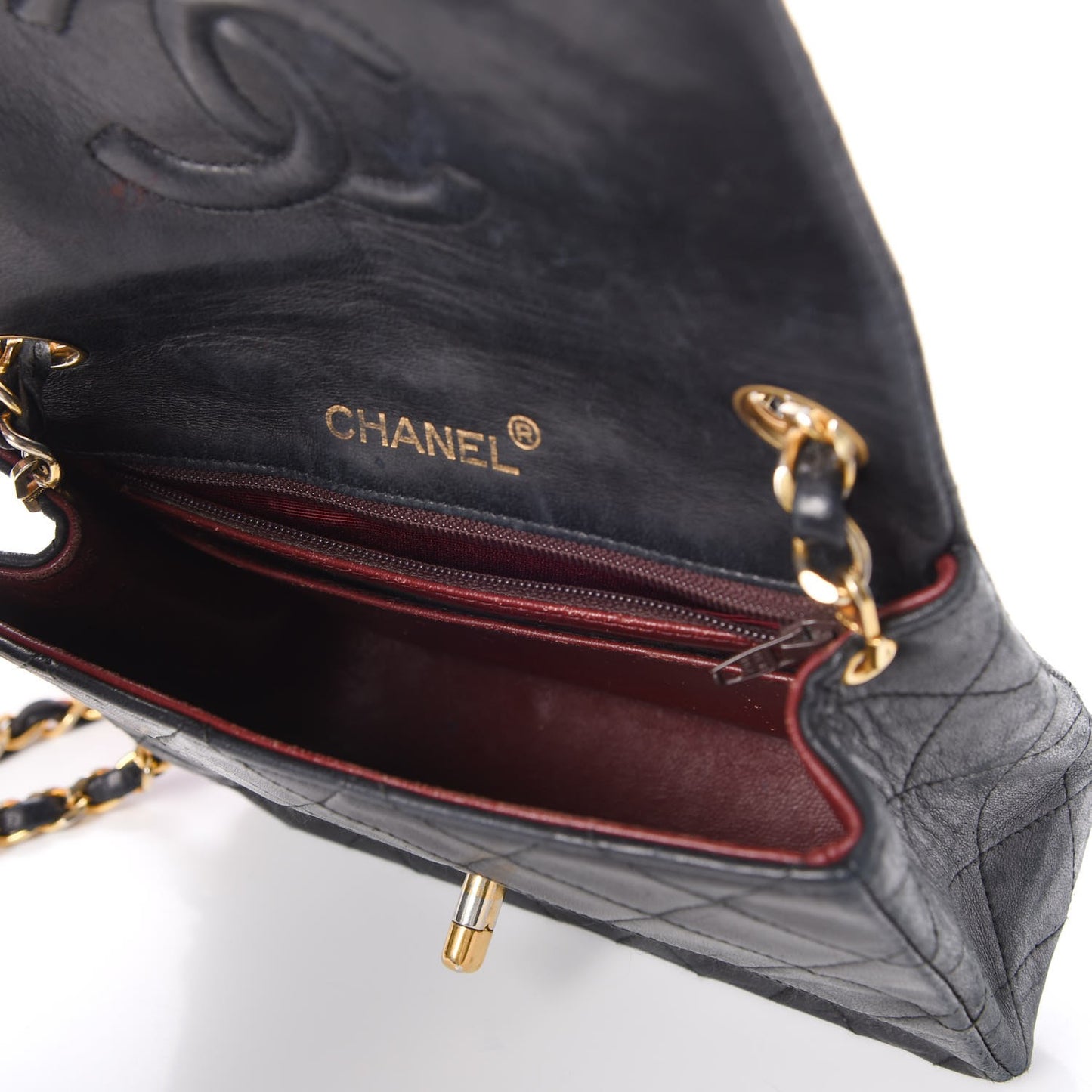 Lambskin Quilted Mini Square Flap Black