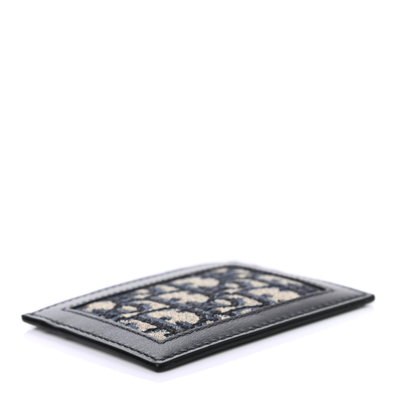 Christian Dior Calfskin Oblique Card Holder Blue 3 of 4