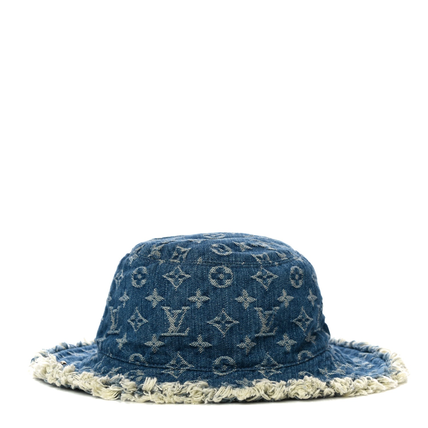Louis Vuitton Monogram Denim Fringe Bob Bucket Hat M Blue 2 of 7