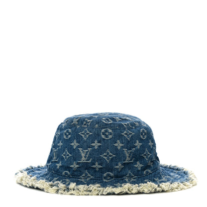 Louis Vuitton Monogram Denim Fringe Bob Bucket Hat M Blue 2 of 7