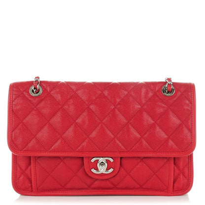 Chanel Caviar Quilted Large French Riviera Flap Red 1 of 12
