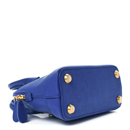 Balenciaga Signature Grained Calfskin Logo XXS Ville Top Handle Bag Bleu Roi White 4 of 12