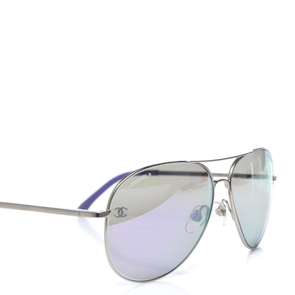 Chanel Polarized CC Aviator Sunglasses 4189-T-Q Purple 7 of 10