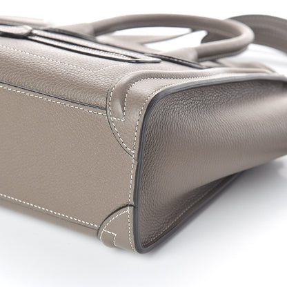 Celine Drummed Calfskin Nano Luggage Souris 9 of 9