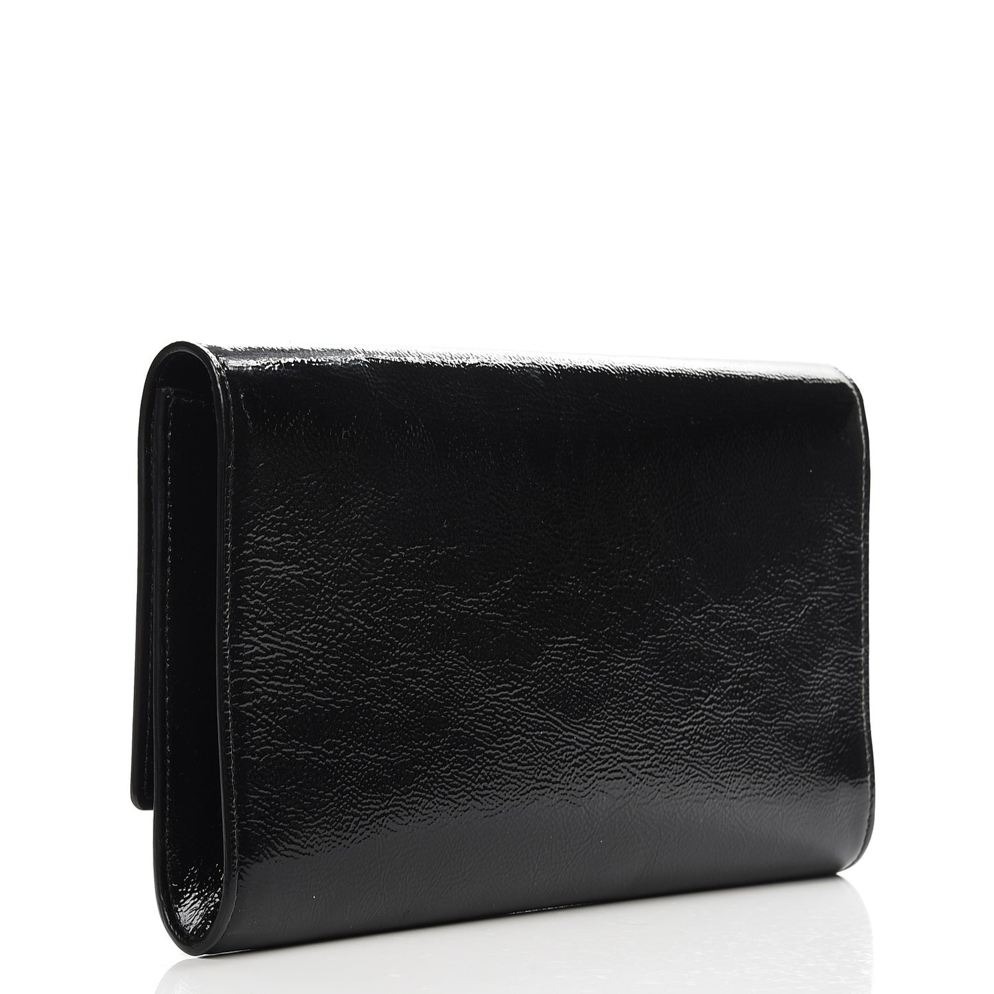 Textured Patent Monogram Large Belle De Jour Clutch Black