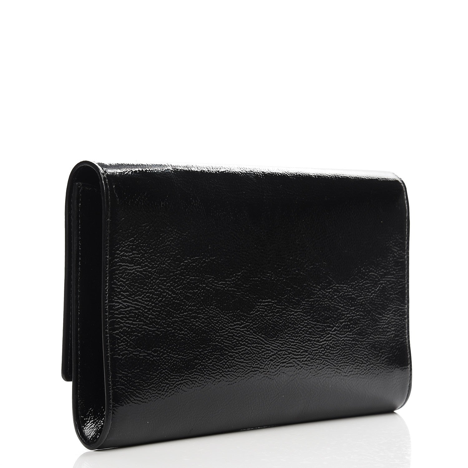 Saint Laurent Textured Patent Monogram Large Belle De Jour Clutch Black 3 of 6