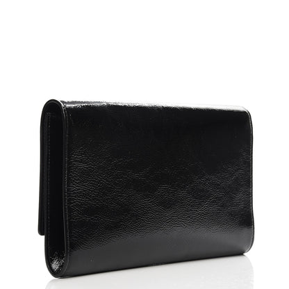 Saint Laurent Textured Patent Monogram Large Belle De Jour Clutch Black 3 of 6