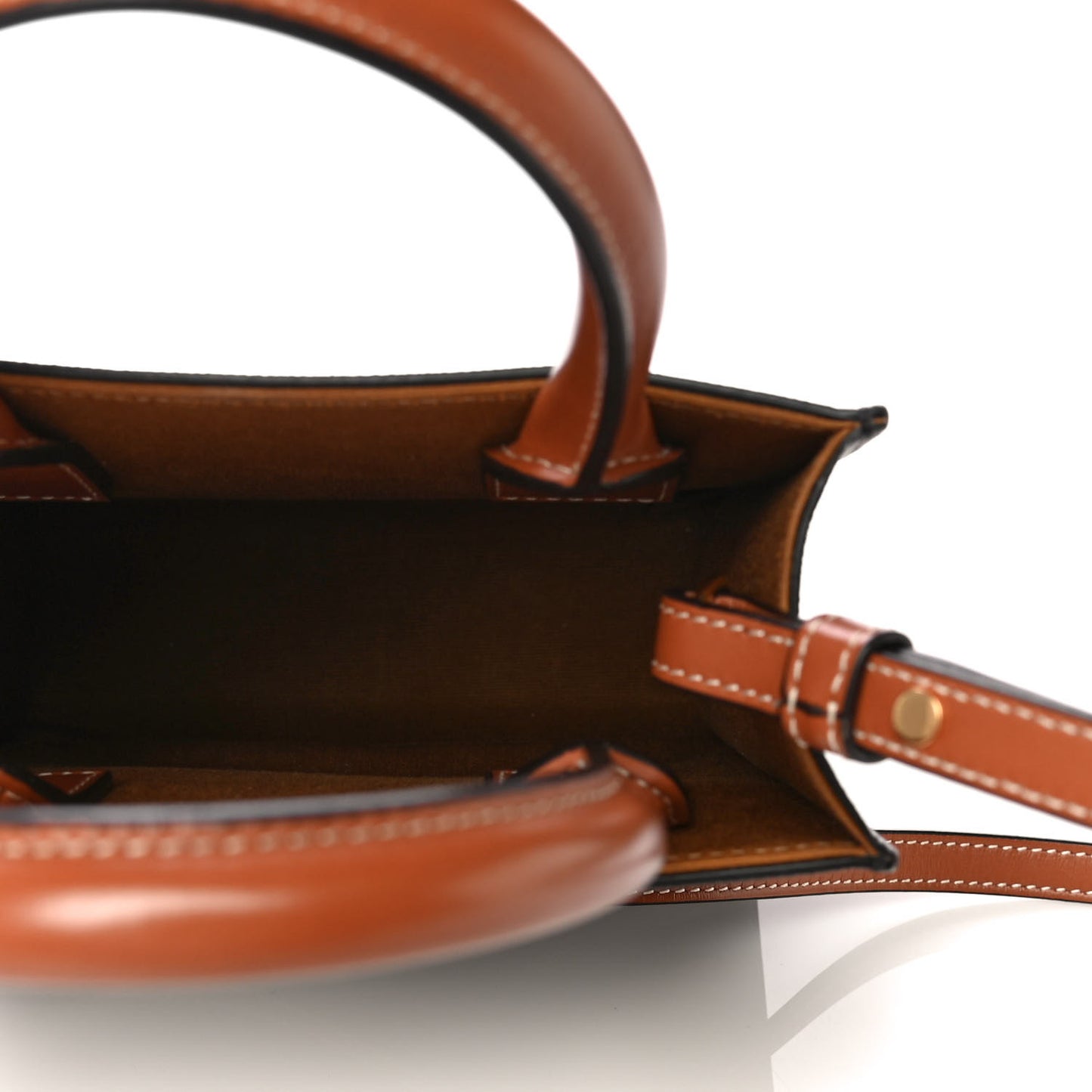 Canvas Calfskin Mini Vertical Cabas Khaki