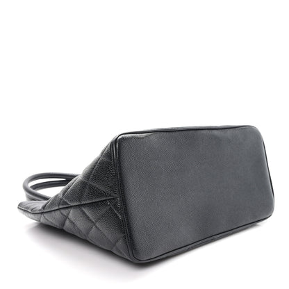 FASHIONPHILE Caviar Quilted Medallion Tote Black 4 of 12