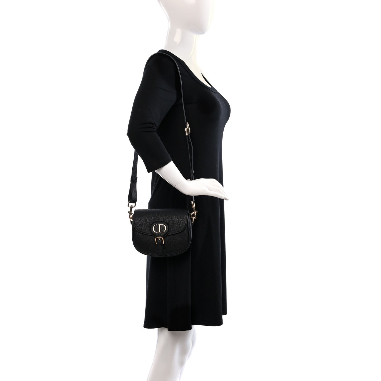 Grained Calfskin Small Bobby Flap Black