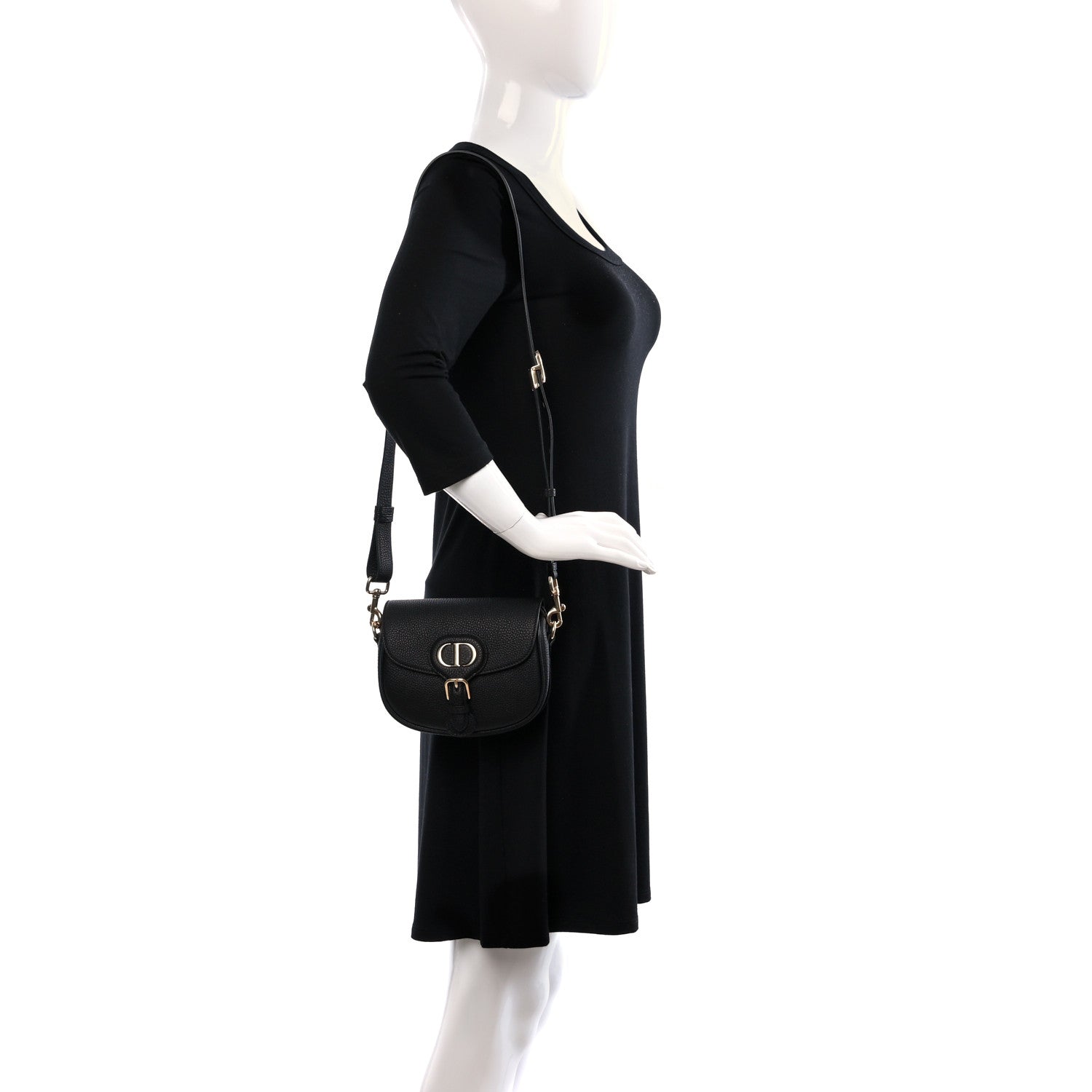 Christian Dior Grained Calfskin Small Bobby Flap Black 2 of 10