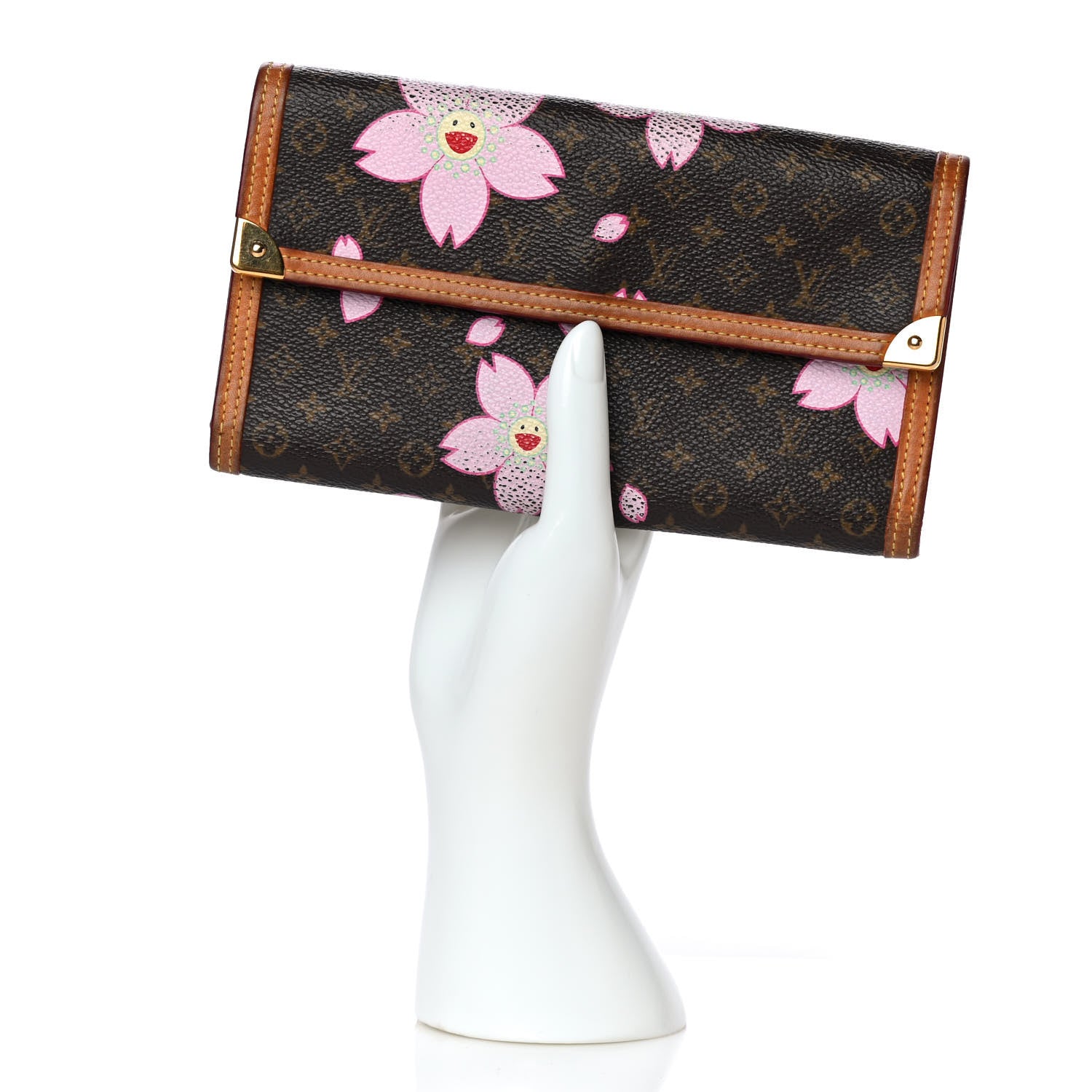 Louis Vuitton Monogram Cherry Blossom Porte Tresor International Wallet Brown 2 of 12
