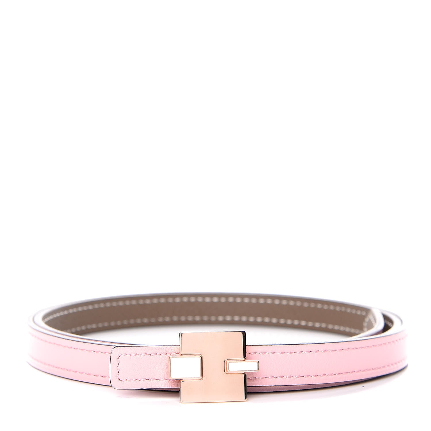 Hermes Swift Epsom 13mm Eileen Reversible Belt 85 Rose Sakura Etoupe 1 of 7