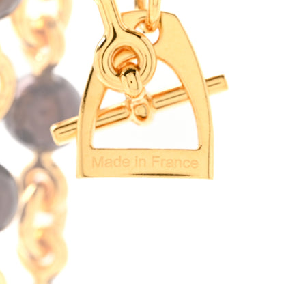 Hermes Bead Chain Etrier Choker Necklace Gold 6 of 8