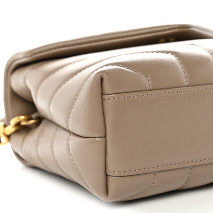Saint Laurent Calfskin Y Quilted Monogram Toy Loulou Crossbody Bag Dark Beige 9 of 10