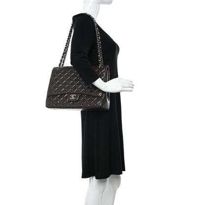 Chanel Caviar Quilted Maxi Single Flap Dark Brown 2 of 15