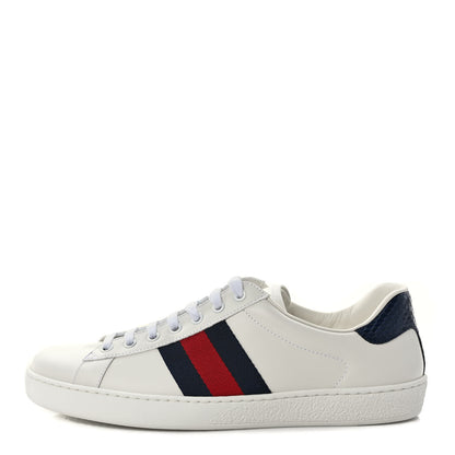 Gucci Miro Soft Calfskin Ayers Web Mens Ace Sneakers 8.5 White Blue 1 of 9