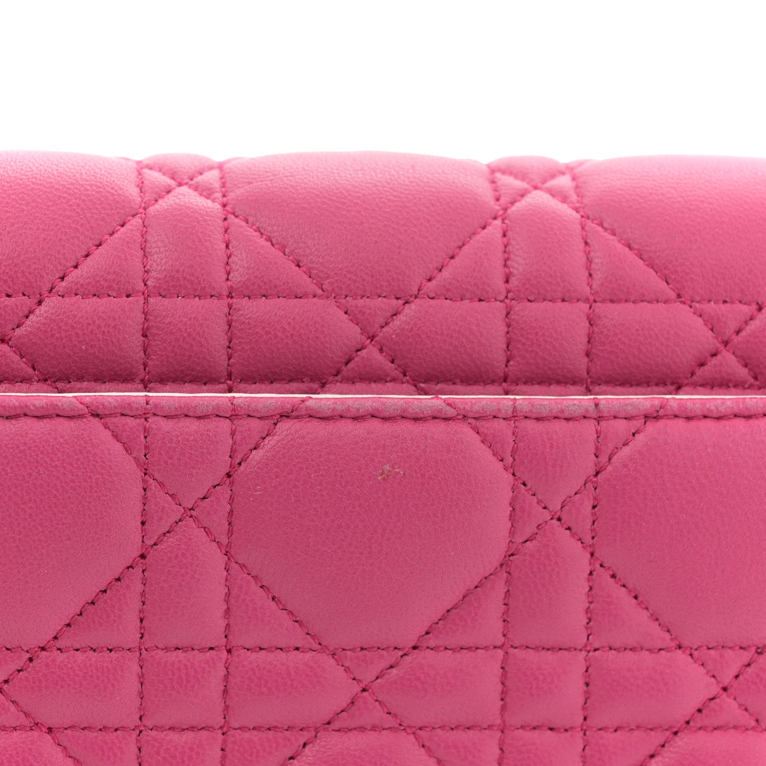 Christian Dior Lambskin Cannage Tri-Color Mini Miss Dior Promenade Pouch Pink Red 14 of 14