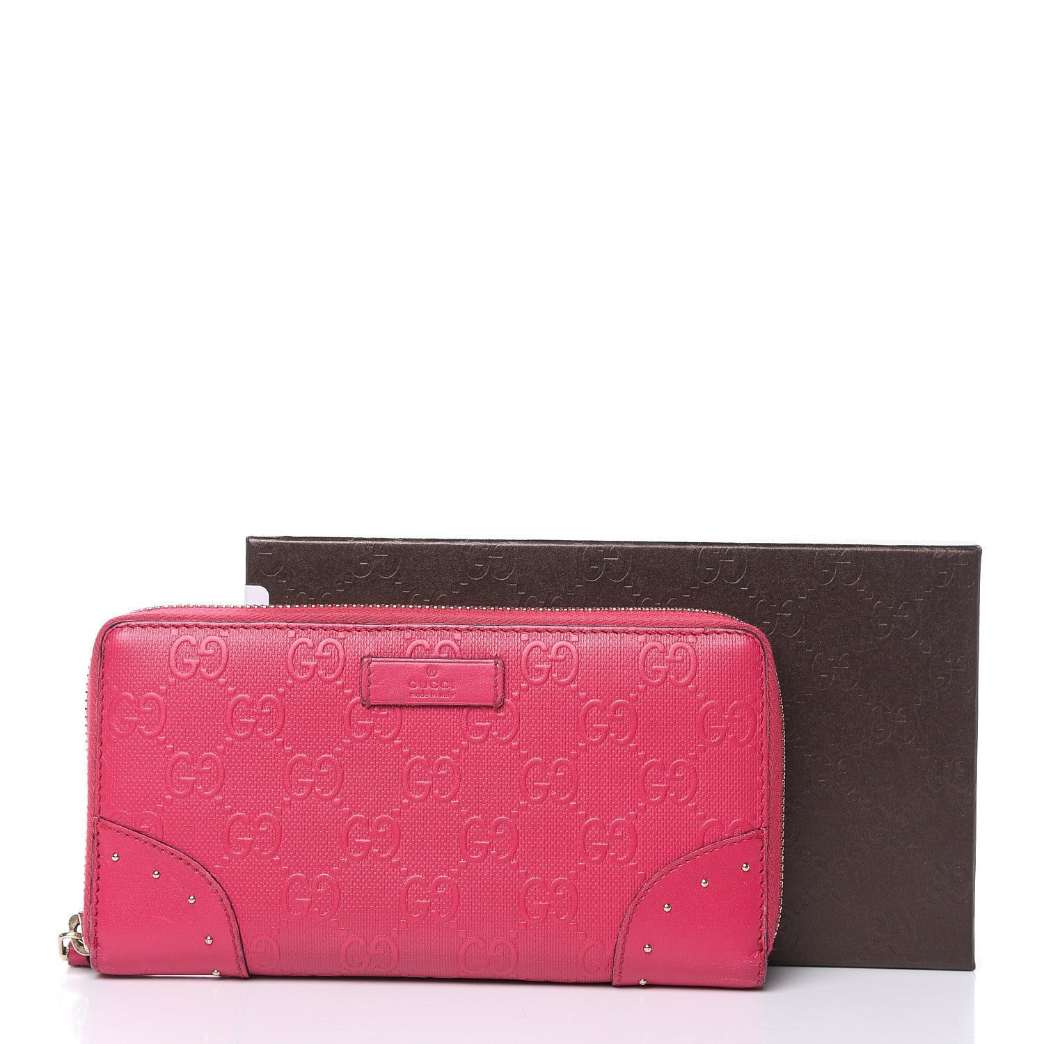 Gucci HIlary Lux GG Monogram Embossed Studded Zip Around Wallet Blossom 16 of 16
