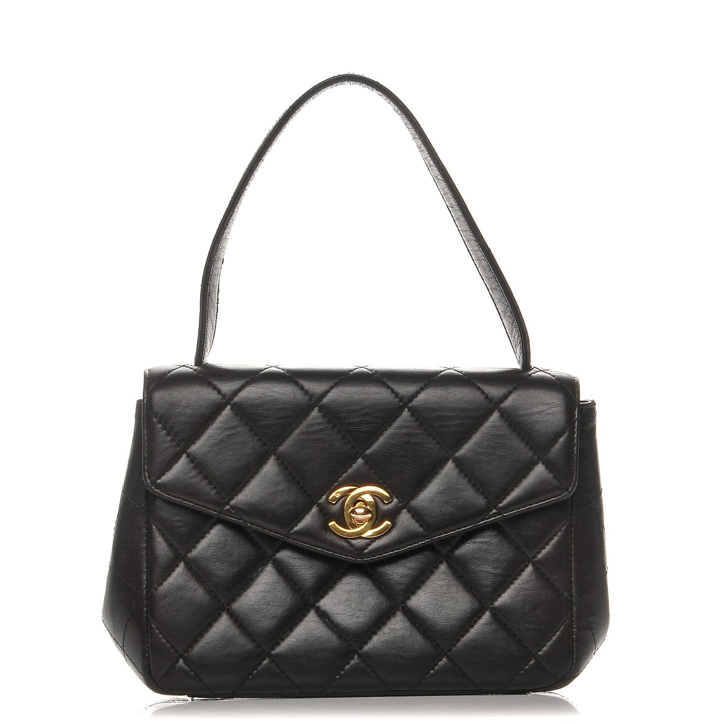 Lambskin Mini Kelly Flap Bag Black