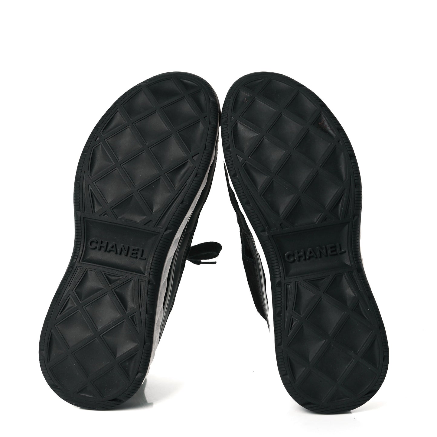 Velvet Calfskin Mixed Fibers CC Sneakers 36 Black