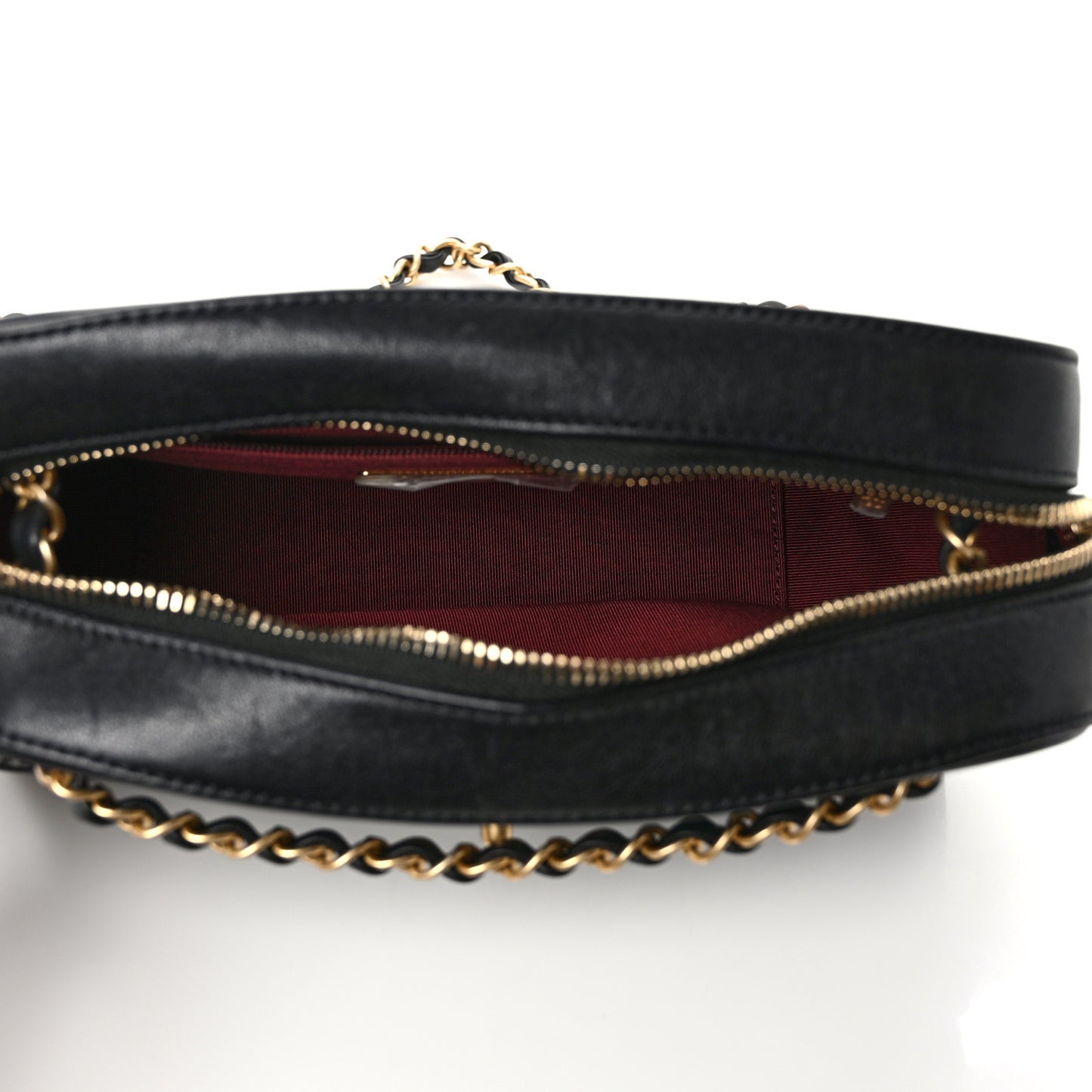 Goatskin Quilted Chanel 19 Camera Case Black