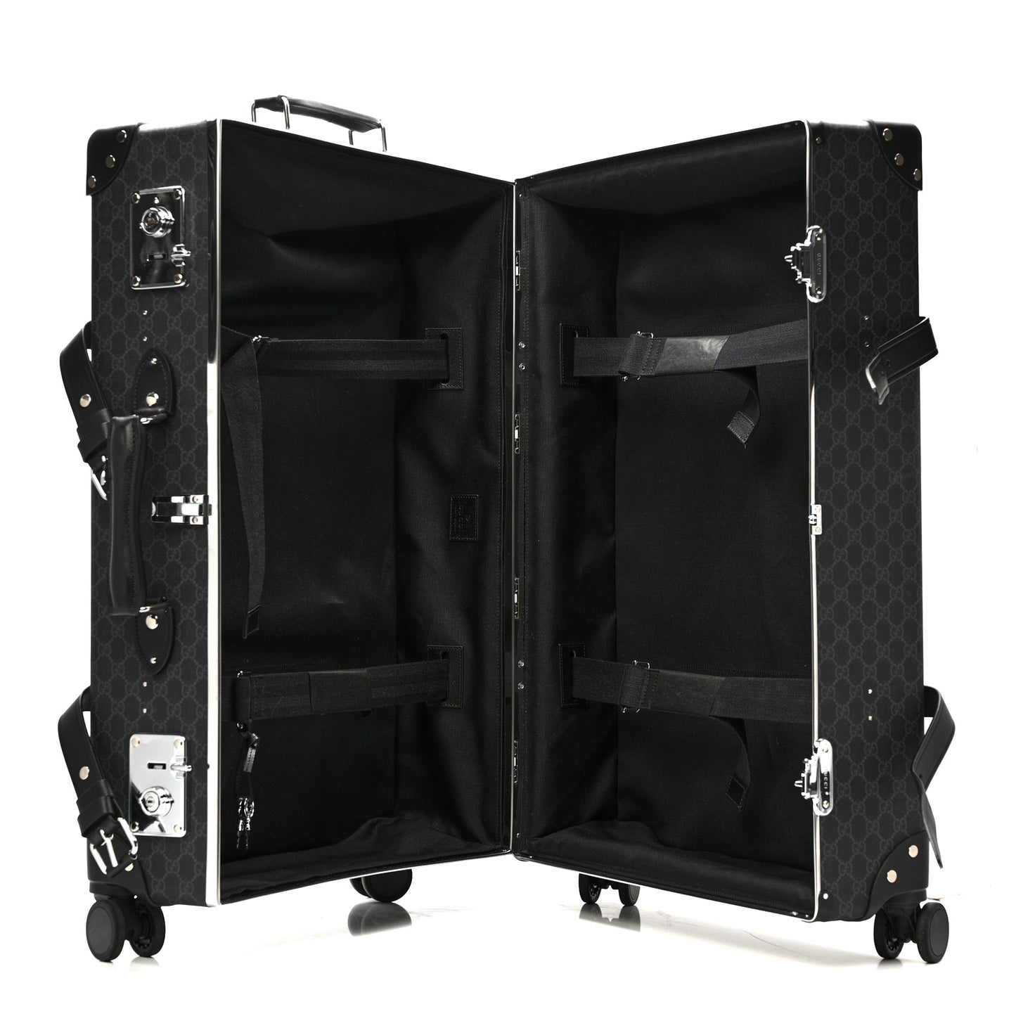 GG Supreme Monogram Medium Globe-Trotter Suitcase Black