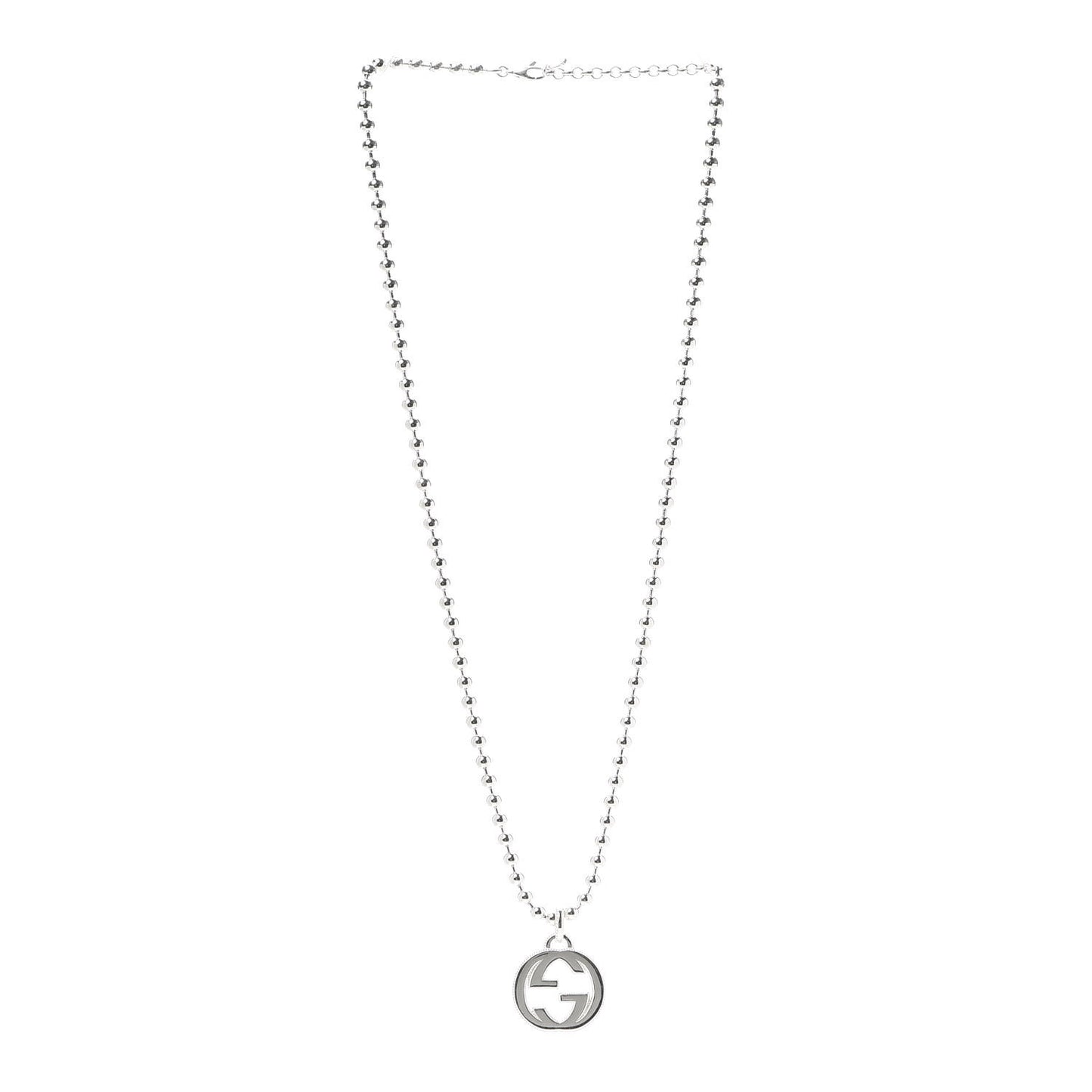 Sterling Silver Boule Interlocking G Pendant Necklace