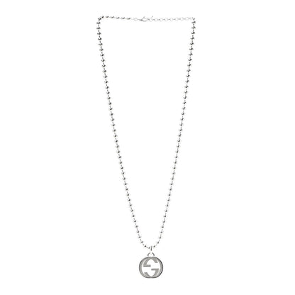 Gucci Sterling Silver Boule Interlocking G Pendant Necklace 3 of 7
