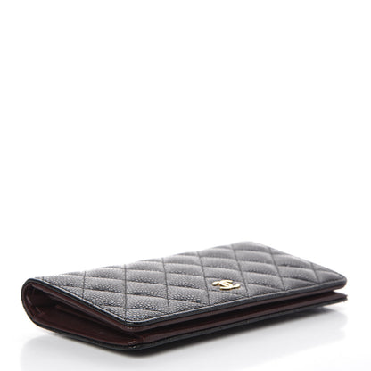 Chanel Caviar Quilted Yen Wallet Black 4 of 10