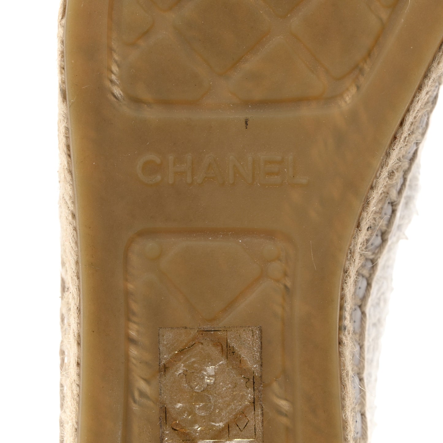 Tweed Grosgrain CC Espadrilles 40 White Black