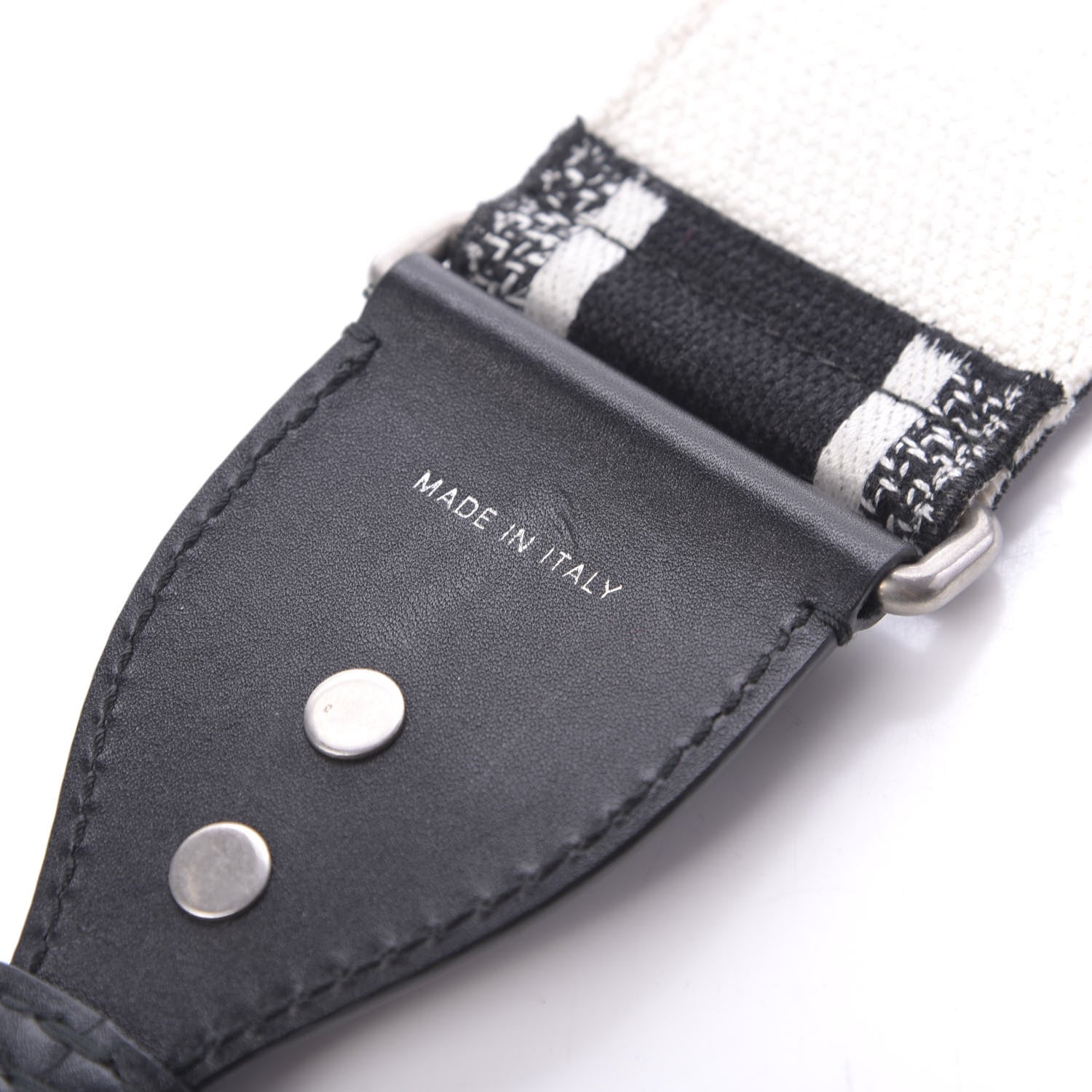 Christian Dior Canvas Embroidered Shoulder Strap Black White 3 of 4
