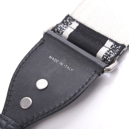 Christian Dior Canvas Embroidered Shoulder Strap Black White 3 of 4