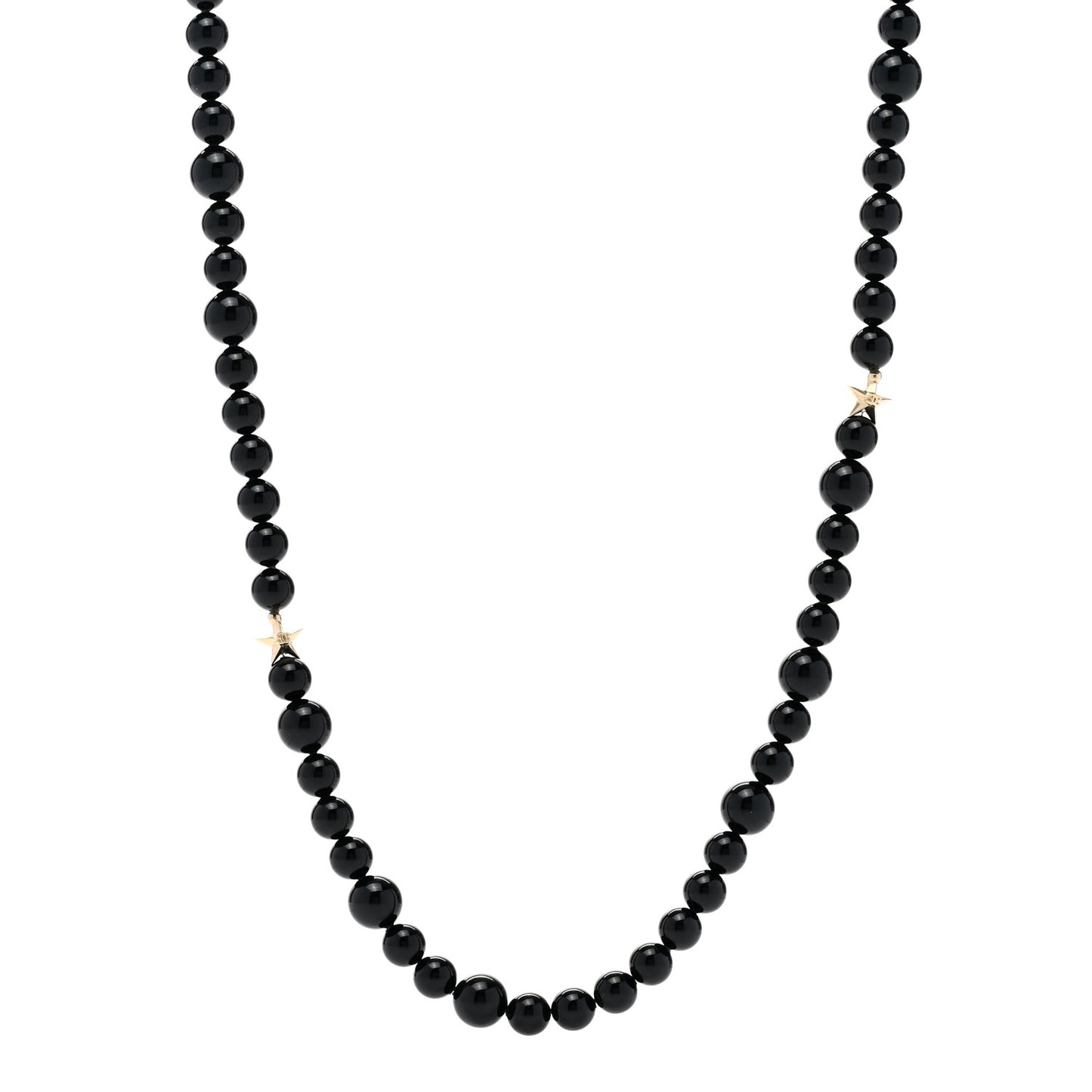 Beaded CC Star Necklace Black