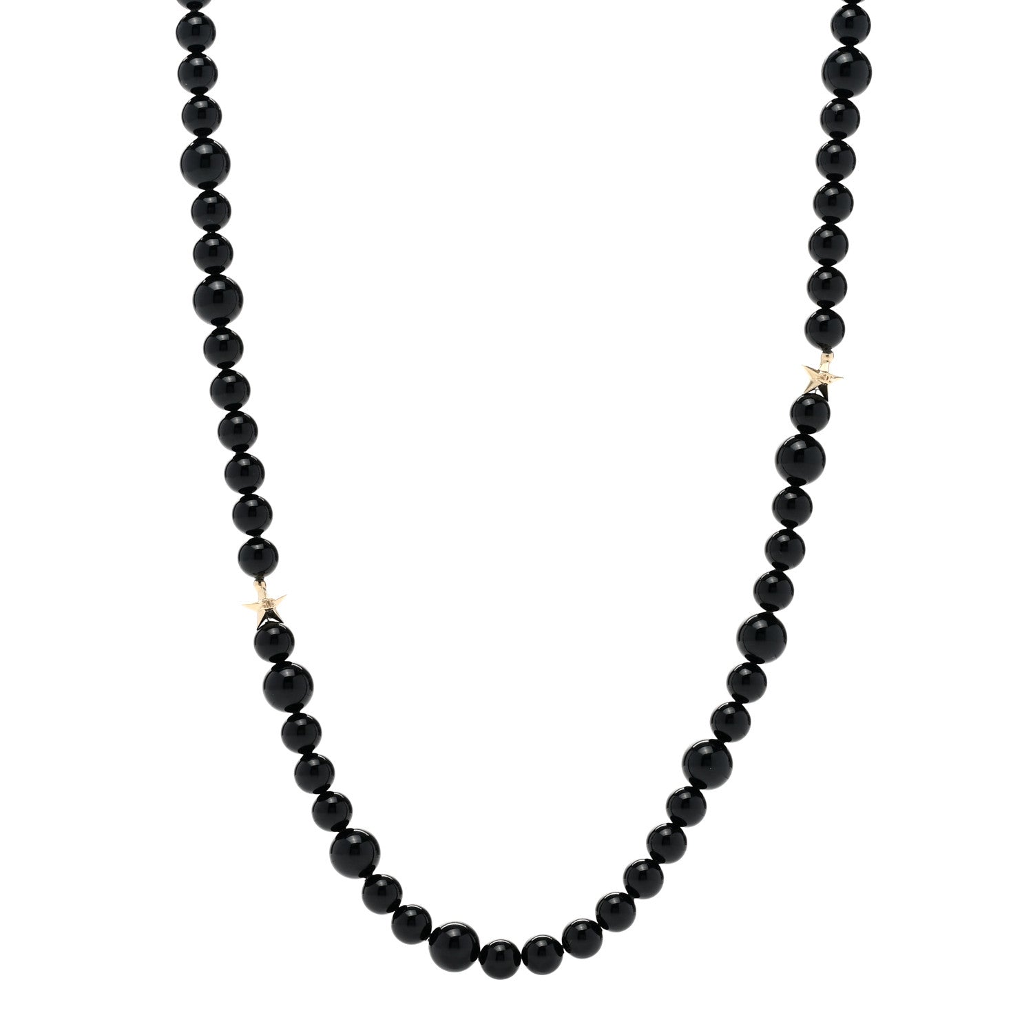 Chanel Beaded CC Star Necklace Black 1 of 5