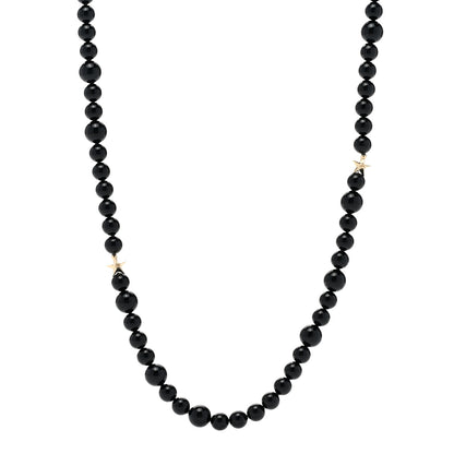 Chanel Beaded CC Star Necklace Black 1 of 5