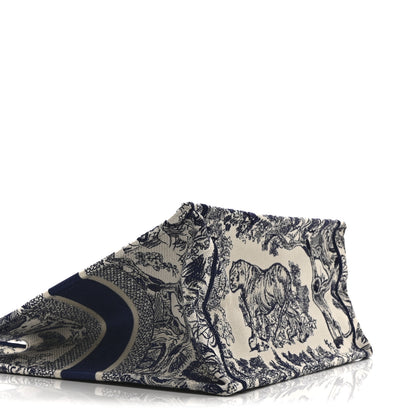 Christian Dior Canvas Embroidered Medium Dioriviera Toile De Jouy Book Tote Blue 9 of 11