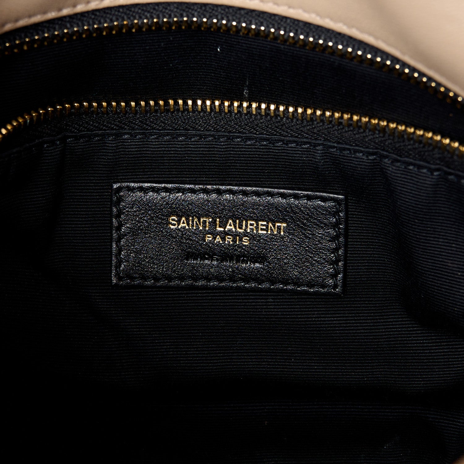 Saint Laurent Lambskin Quilted Toy Loulou Puffer Monogram Chain Satchel Dark Beige 6 of 12