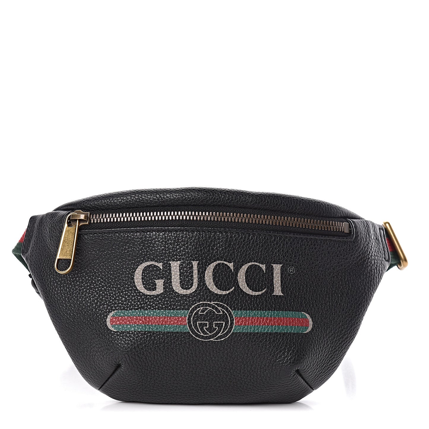 Grained Calfskin Small Logo Belt Bag Black