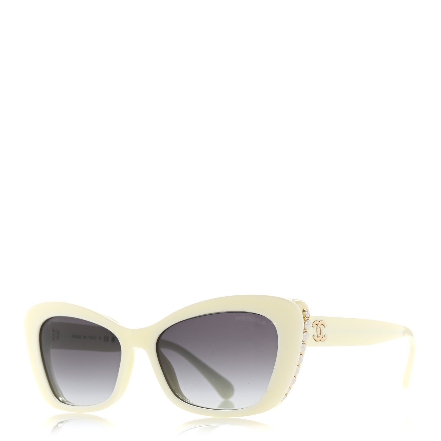 Acetate Pearl Cat Eye CC Sunglasses 5481-H White